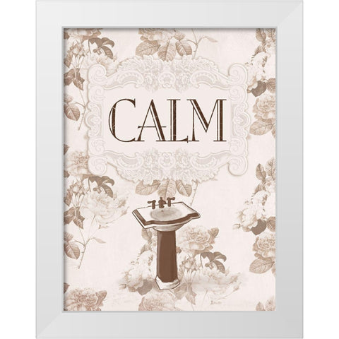 Calm White Modern Wood Framed Art Print by Villa, Milli