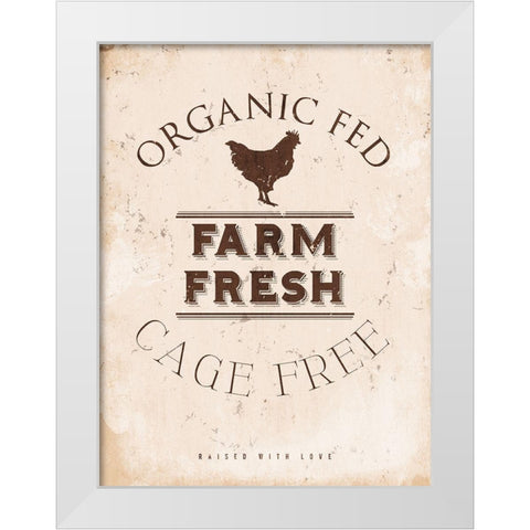 Farm Fresh Chicken White Modern Wood Framed Art Print by Villa, Milli