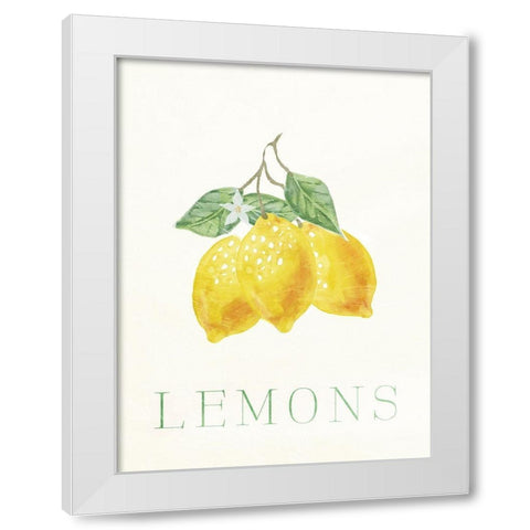 Clean Lemons White Modern Wood Framed Art Print by Villa, Milli