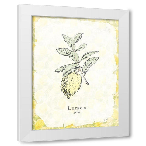 Lemon Fruit White Modern Wood Framed Art Print by Villa, Milli