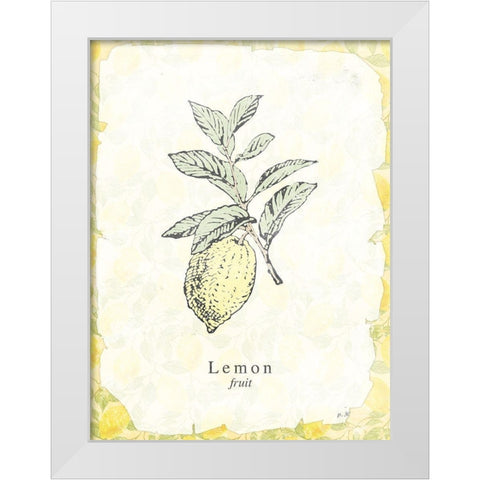 Lemon Fruit White Modern Wood Framed Art Print by Villa, Milli