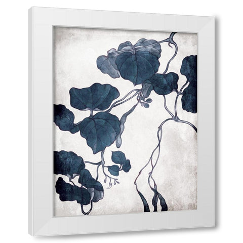 Blue Hanging Leaves 1 White Modern Wood Framed Art Print by Villa, Milli