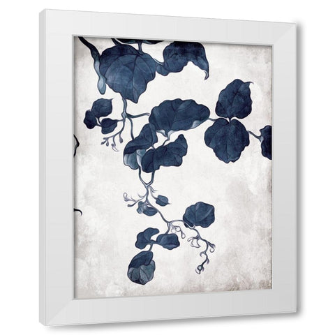 Blue Hanging Leaves 2 White Modern Wood Framed Art Print by Villa, Milli