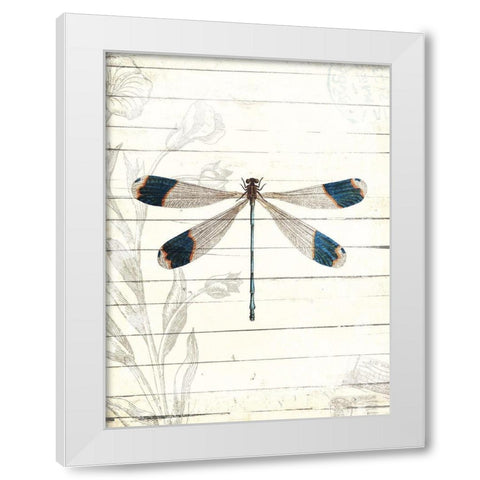 Dragonfly Look White Modern Wood Framed Art Print by Villa, Milli
