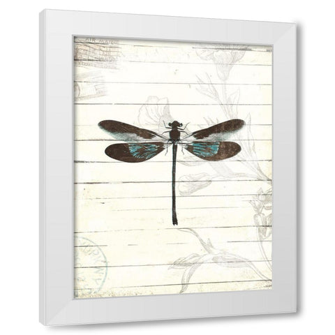 Dragonfly Look 2 White Modern Wood Framed Art Print by Villa, Milli