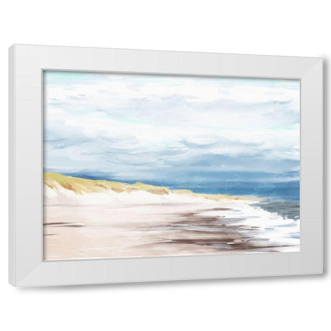 The Beach In Calm White Modern Wood Framed Art Print by Villa, Milli