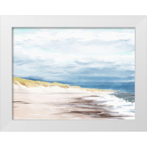 The Beach In Calm White Modern Wood Framed Art Print by Villa, Milli