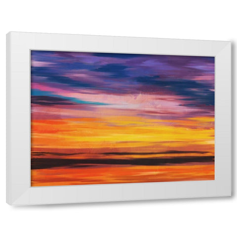 Sunset In Motion White Modern Wood Framed Art Print by Villa, Milli