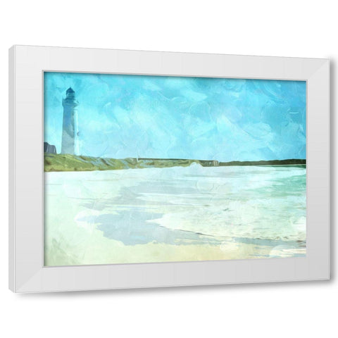 Look Out To The Sea White Modern Wood Framed Art Print by Villa, Milli