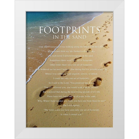 Footprints White Modern Wood Framed Art Print by Villa, Milli