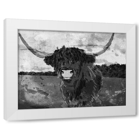 Hi Bull BW White Modern Wood Framed Art Print by Villa, Milli