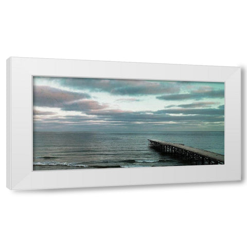 Dock Out To Sea White Modern Wood Framed Art Print by Villa, Milli