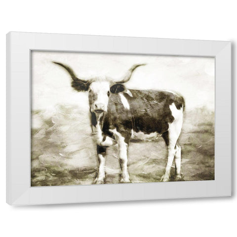 Look At The Cow White Modern Wood Framed Art Print by Villa, Milli