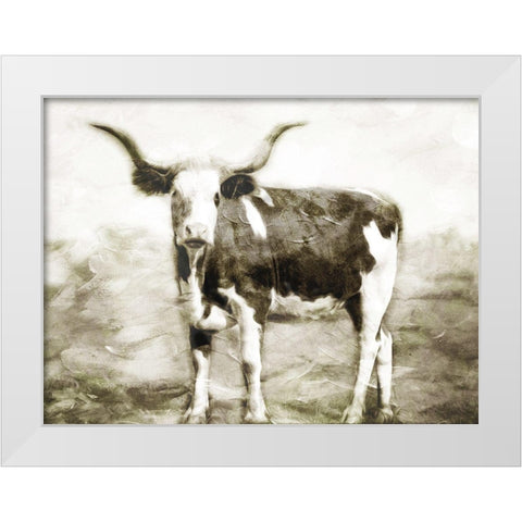 Look At The Cow White Modern Wood Framed Art Print by Villa, Milli