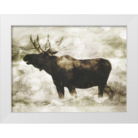 Singing Moose White Modern Wood Framed Art Print by Villa, Milli