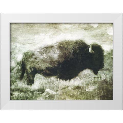 Buffalo Look White Modern Wood Framed Art Print by Villa, Milli
