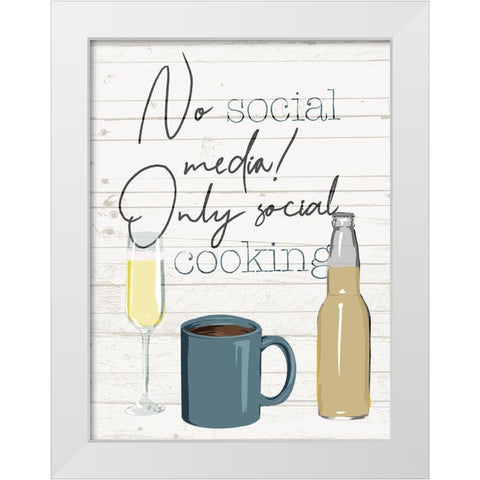 No Social Media White Modern Wood Framed Art Print by Villa, Milli