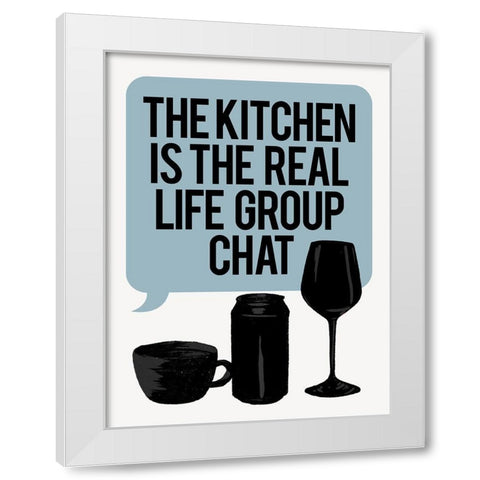 Bubble Kitchen Group Chat White Modern Wood Framed Art Print by Villa, Milli