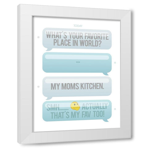 Texting My Fav Place White Modern Wood Framed Art Print by Villa, Milli