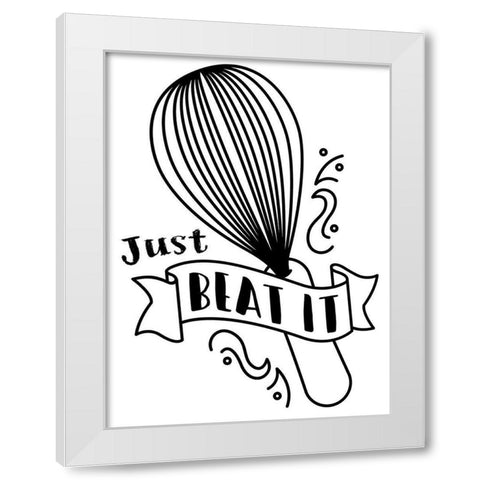 Just Beat It White Modern Wood Framed Art Print by Villa, Milli