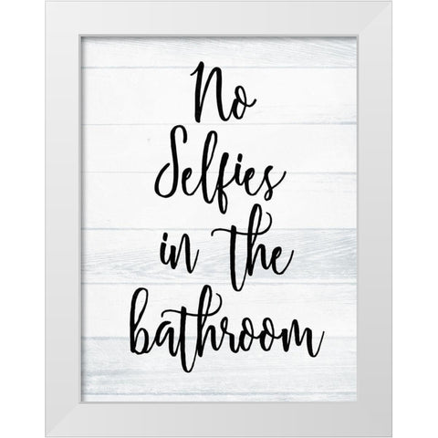 No Selfies White Wash White Modern Wood Framed Art Print by Villa, Milli