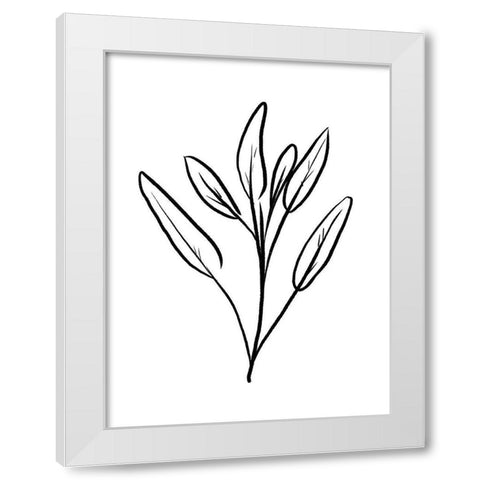 Simple Flowers 2 White Modern Wood Framed Art Print by Villa, Milli