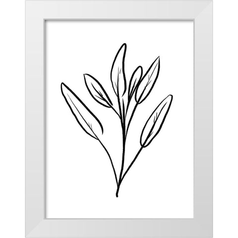 Simple Flowers 2 White Modern Wood Framed Art Print by Villa, Milli