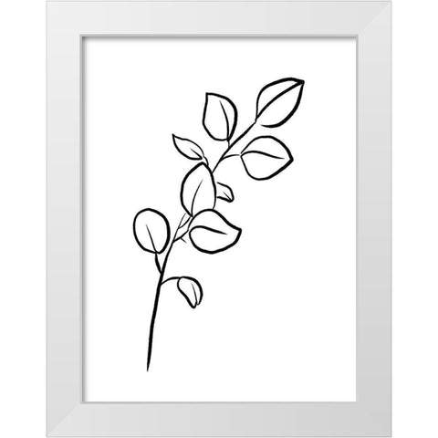 Simple Flowers 3 White Modern Wood Framed Art Print by Villa, Milli
