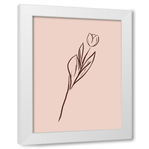 Simple Rose Flowers 2 White Modern Wood Framed Art Print by Villa, Milli