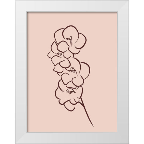 Simple Rose Flowers 3 White Modern Wood Framed Art Print by Villa, Milli