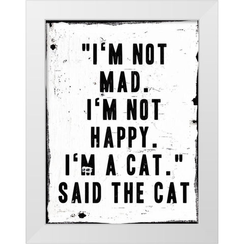 Said The Cat White Modern Wood Framed Art Print by Villa, Milli