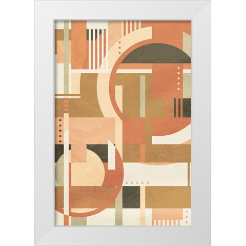 Geo Puzzle Boho Style White Modern Wood Framed Art Print by Villa, Milli