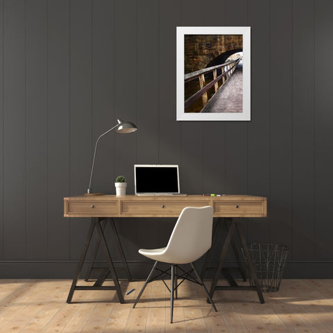 Looking Down The Pier White Modern Wood Framed Art Print by Villa, Milli