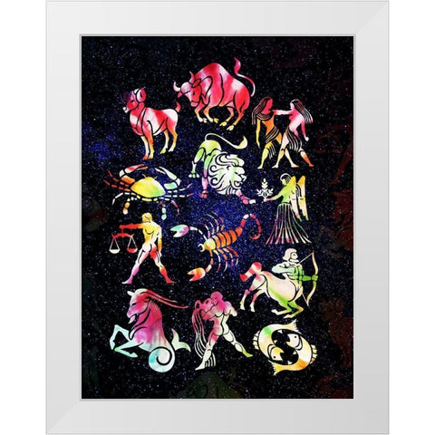 Zodiac Tie Dye Reverse White Modern Wood Framed Art Print by Villa, Milli