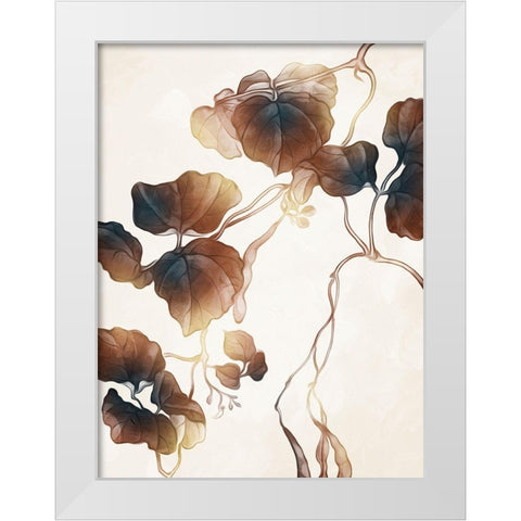 Hanging Autumn Leaves 1 White Modern Wood Framed Art Print by Villa, Milli