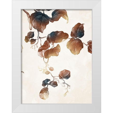 Hanging Autumn Leaves 2 White Modern Wood Framed Art Print by Villa, Milli
