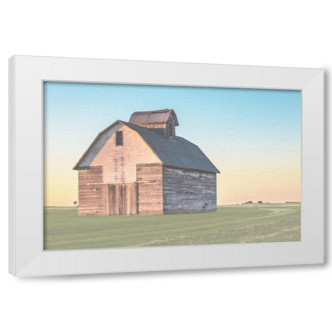 Sunset Pastel Barn White Modern Wood Framed Art Print by Villa, Milli