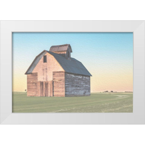 Sunset Pastel Barn White Modern Wood Framed Art Print by Villa, Milli