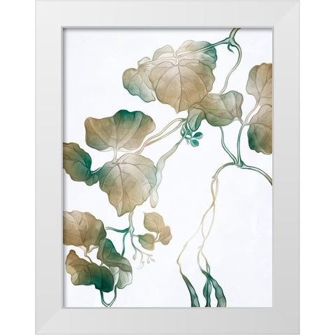 Windy Autumn Leaves 1 White Modern Wood Framed Art Print by Villa, Milli