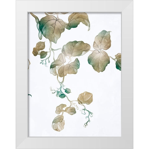 Windy Autumn Leaves 2 White Modern Wood Framed Art Print by Villa, Milli