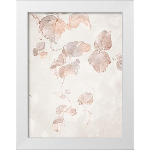 Soft Boho Leaves 2 White Modern Wood Framed Art Print by Villa, Milli