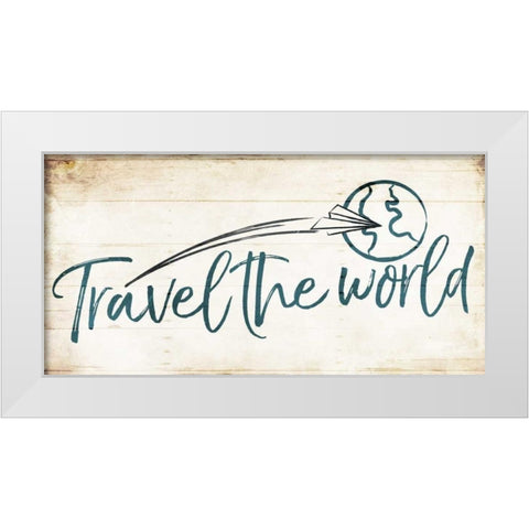 Travel The World White Modern Wood Framed Art Print by Villa, Milli
