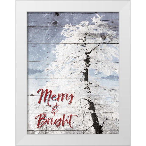 Merry and Bright White Modern Wood Framed Art Print by Villa, Milli