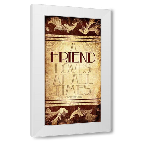A Friend White Modern Wood Framed Art Print by Villa, Mlli