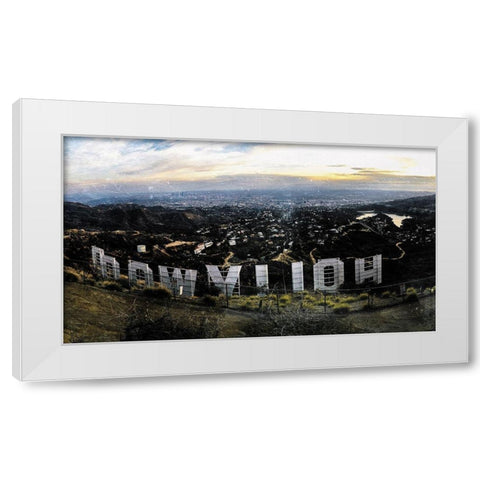 Hollywood View White Modern Wood Framed Art Print by Villa, Mlli