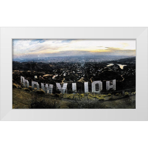 Hollywood View White Modern Wood Framed Art Print by Villa, Mlli