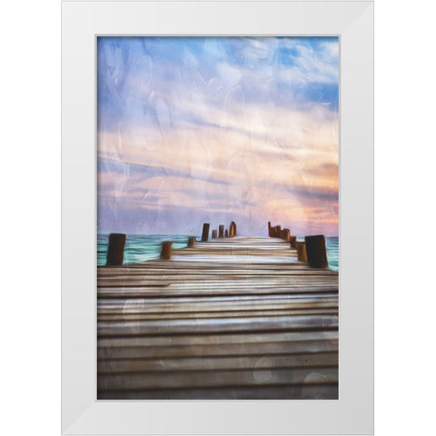 Lookout On The Deck White Modern Wood Framed Art Print by Villa, Mlli