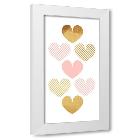 Crossed Heart White Modern Wood Framed Art Print by Villa, Mlli