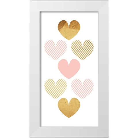 Crossed Heart White Modern Wood Framed Art Print by Villa, Mlli
