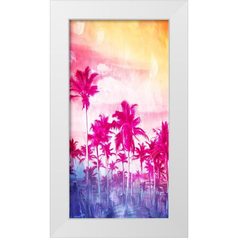 Beach Palm Out Brights White Modern Wood Framed Art Print by Villa, Mlli